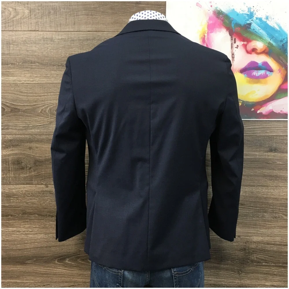 KENNETH COLE Mens Blue Blazer Sport Coat Casual Jacket Size 42S Slim Wool Suit‎